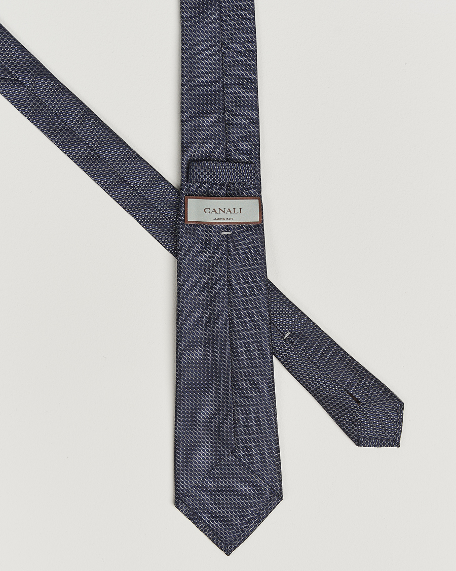 Herre | Slips | Canali | 5-Fold Silk Tie Navy