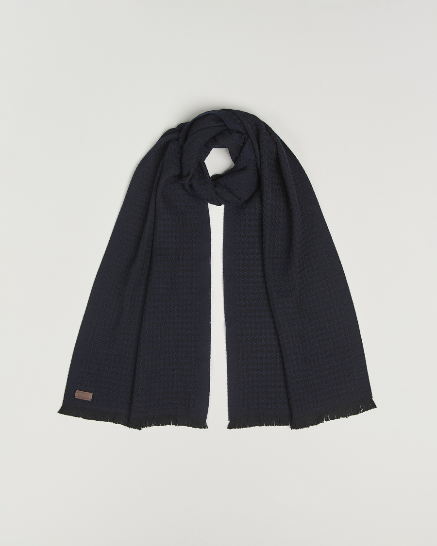Herre | Scarves | Canali | Jacquard Wool Scarf Navy
