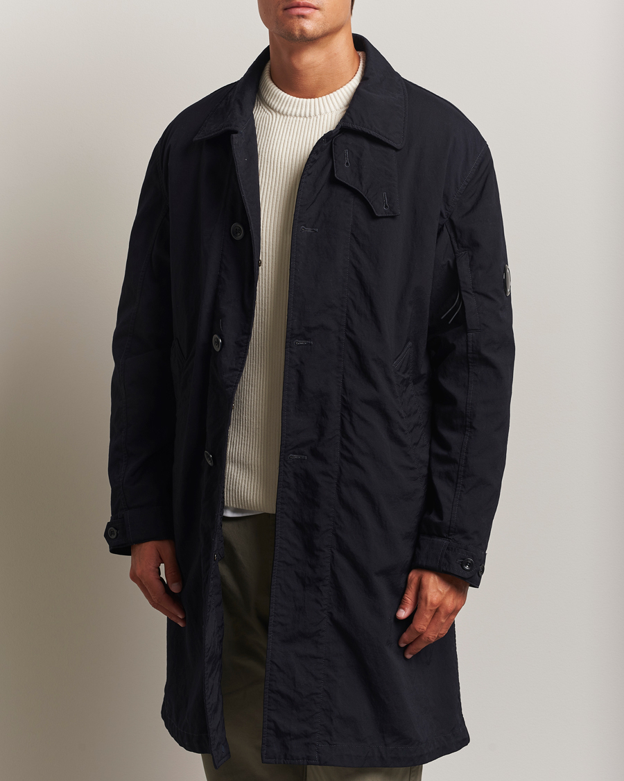 Herre | Jakker | C.P. Company | Twill Garment Dyed Lined Coat Navy