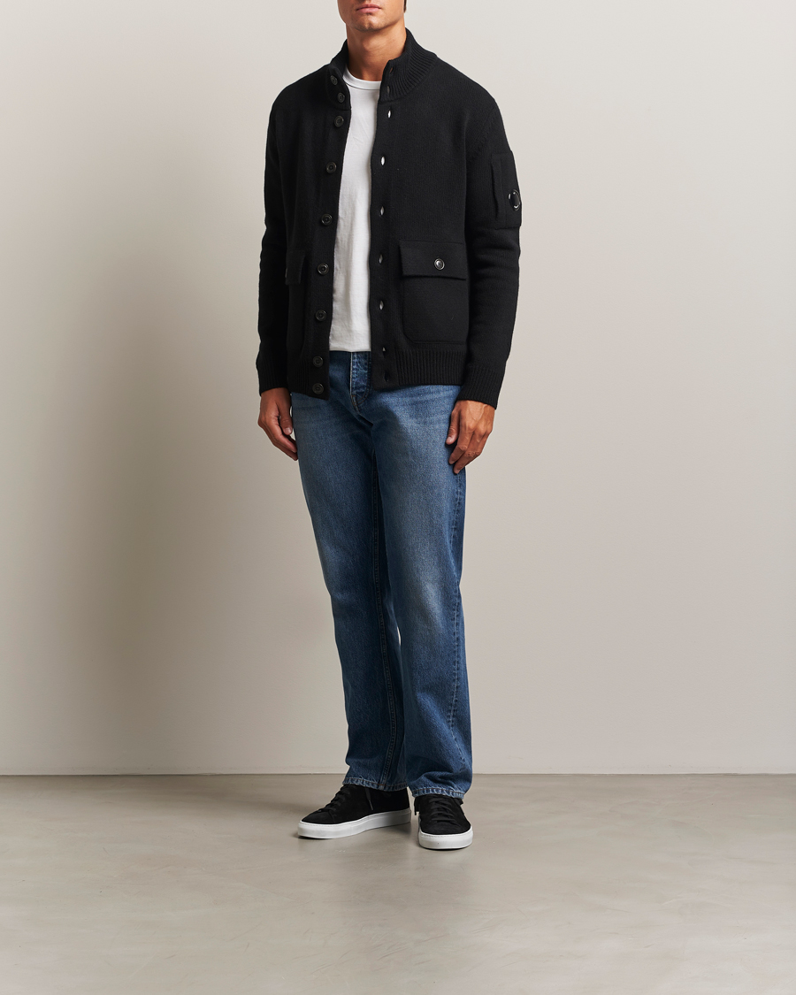 Herre | Gensere | C.P. Company | Knitted Lambswool Cardigan Black