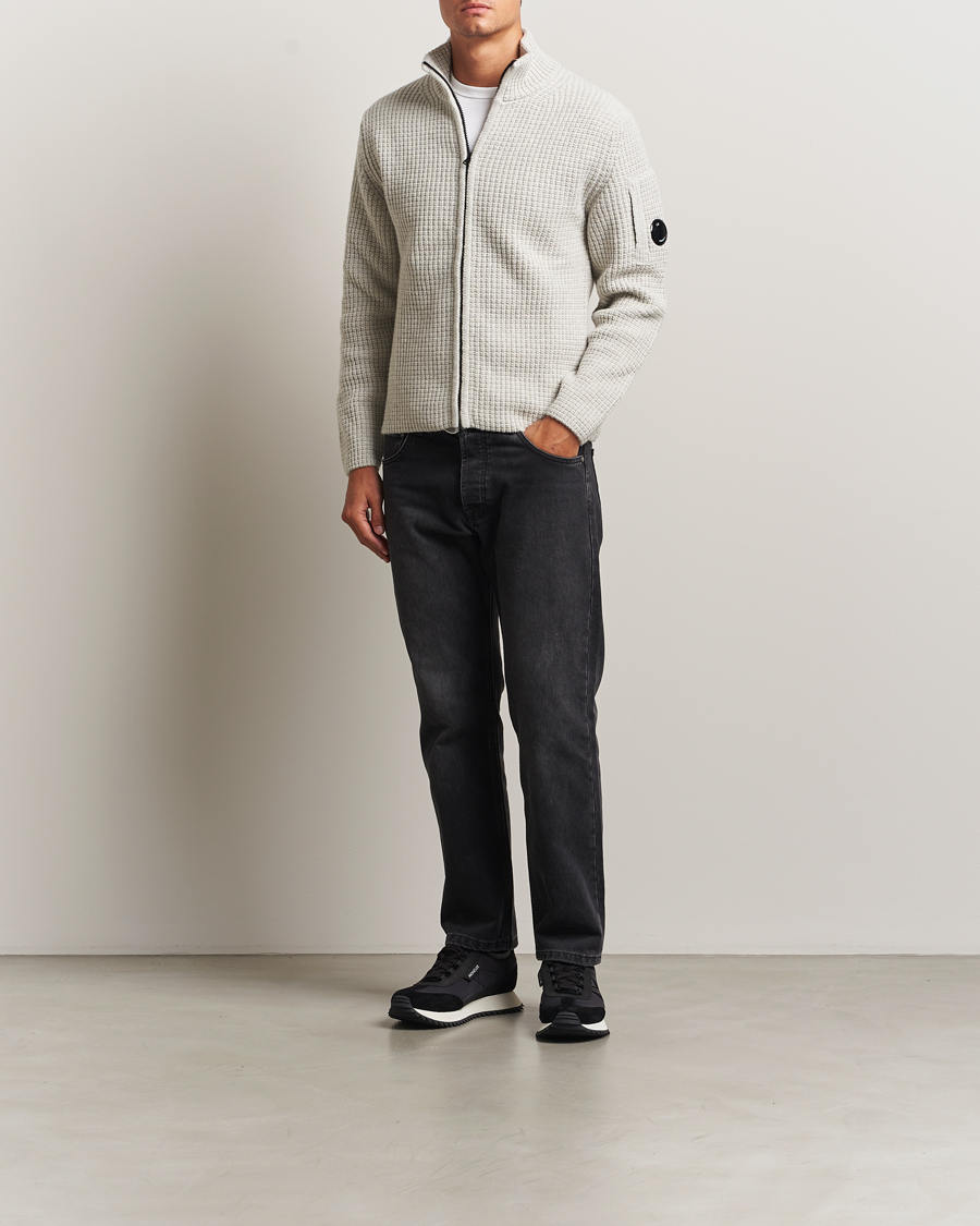 Herre | Gensere | C.P. Company | Structure Lambswool Full Zip Grey