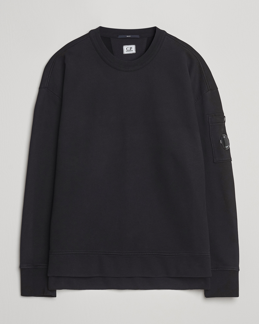 Herre | Gensere | C.P. Company | Brushed Emerized Fleece Lens Sweatshirt Black