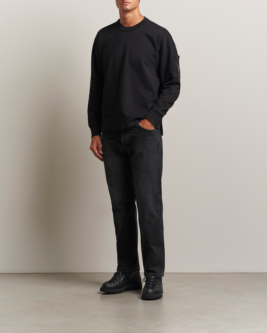 Herre | Gensere | C.P. Company | Brushed Emerized Fleece Lens Sweatshirt Black