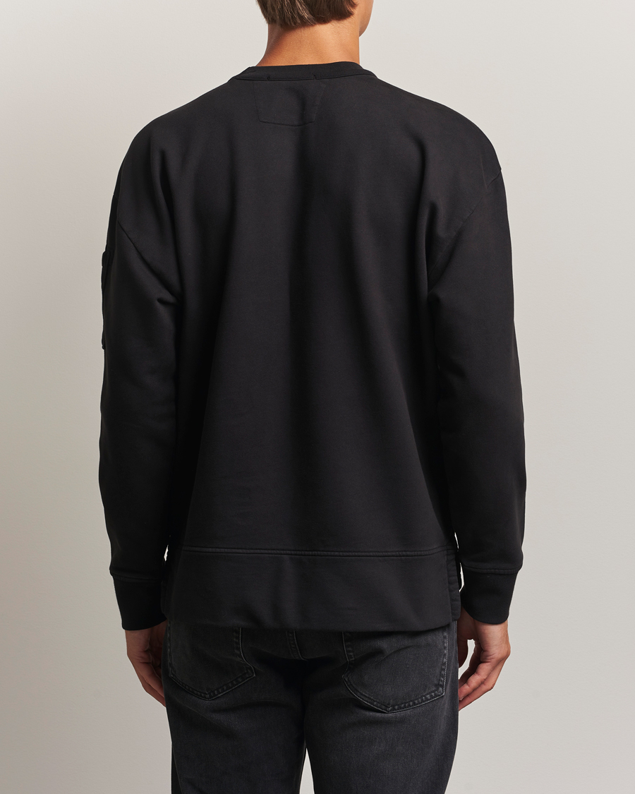 Herre | Gensere | C.P. Company | Brushed Emerized Fleece Lens Sweatshirt Black