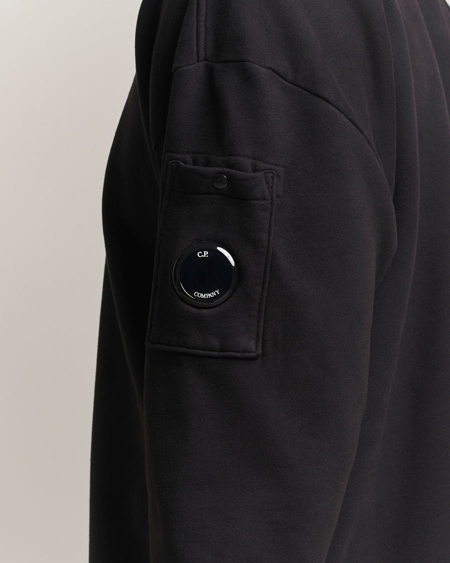 Herre | Gensere | C.P. Company | Brushed Emerized Fleece Lens Sweatshirt Black