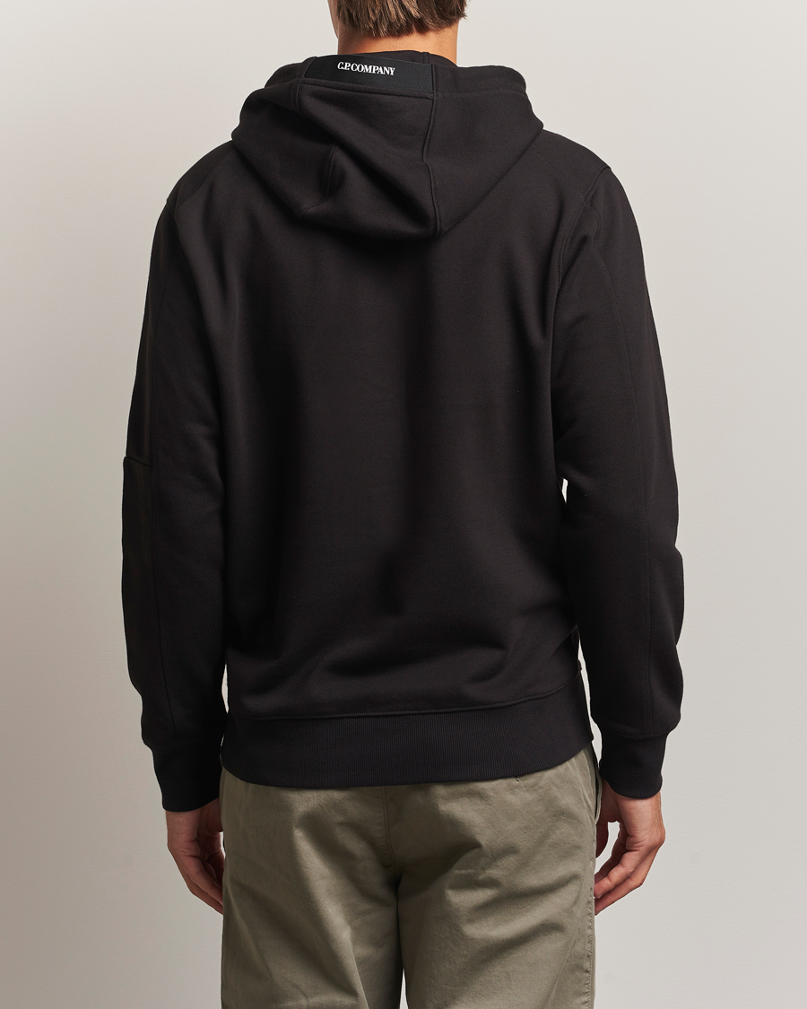 Herre | Gensere | C.P. Company | Diagonal Raised Fleece Lens Hood Black