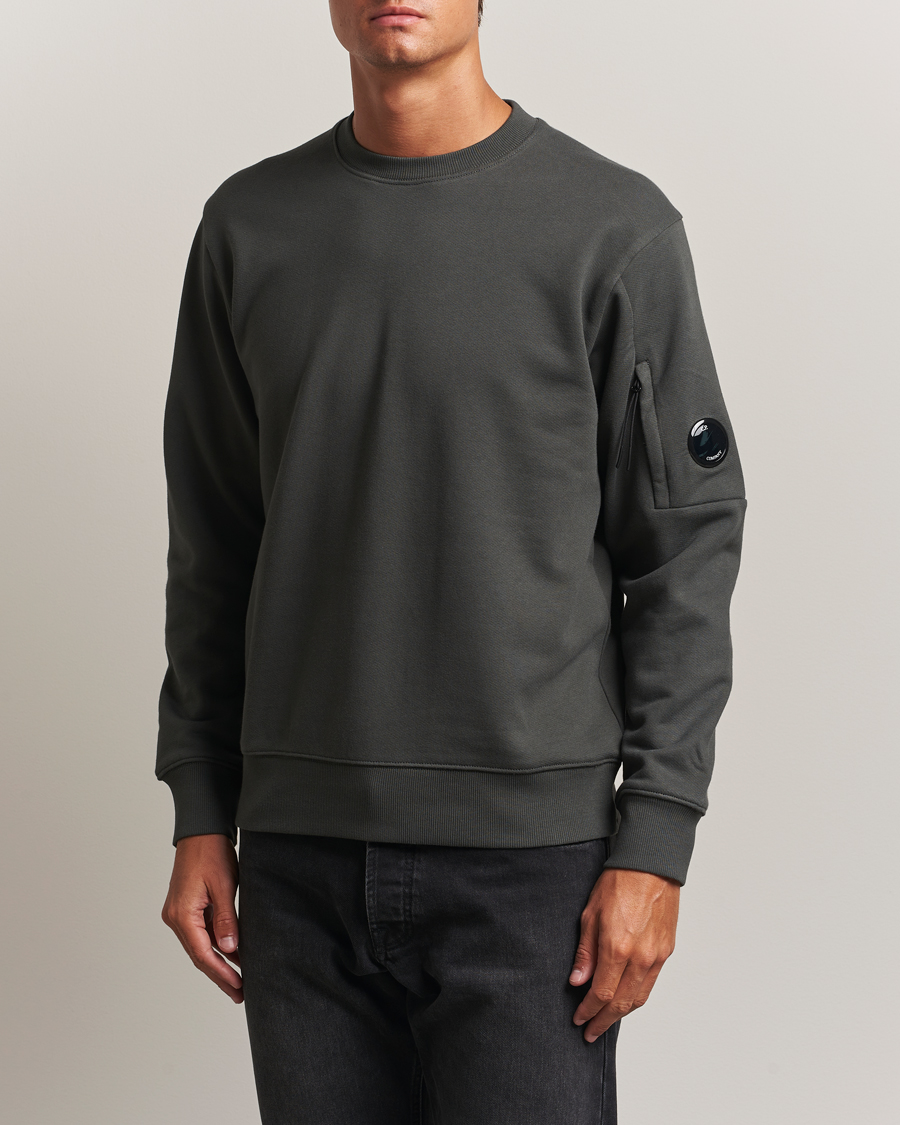 Herre | Gensere | C.P. Company | Diagonal Raised Fleece Lens Sweatshirt Grey