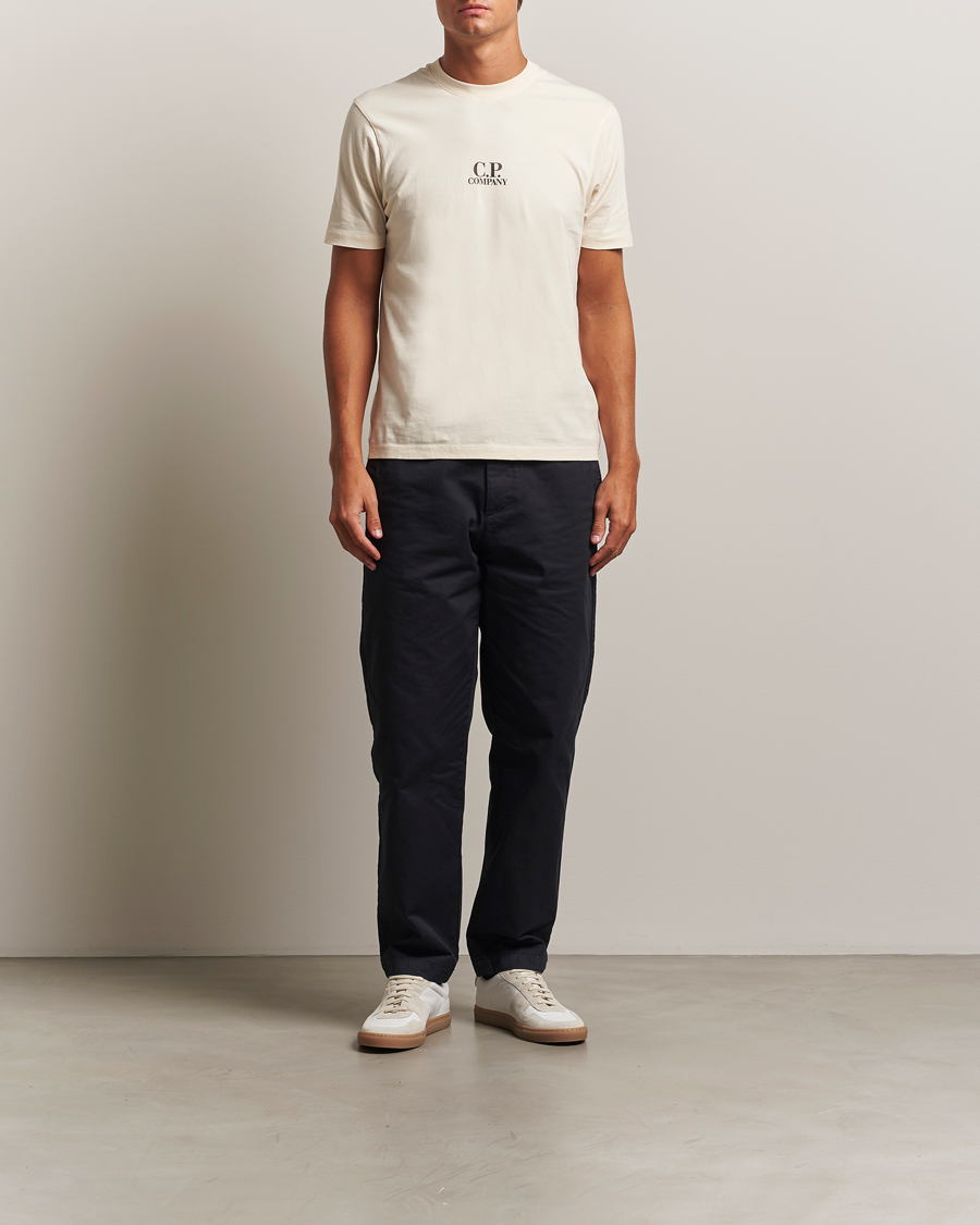 Herre | T-Shirts | C.P. Company | Jersey Back Logo T-Shirt Cream