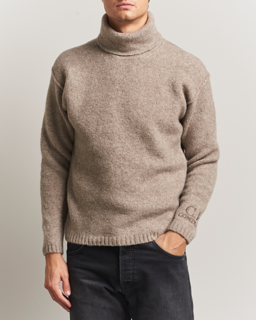 Herre | Gensere | C.P. Company | Merino Extra Fine Knitted Polo Taupe