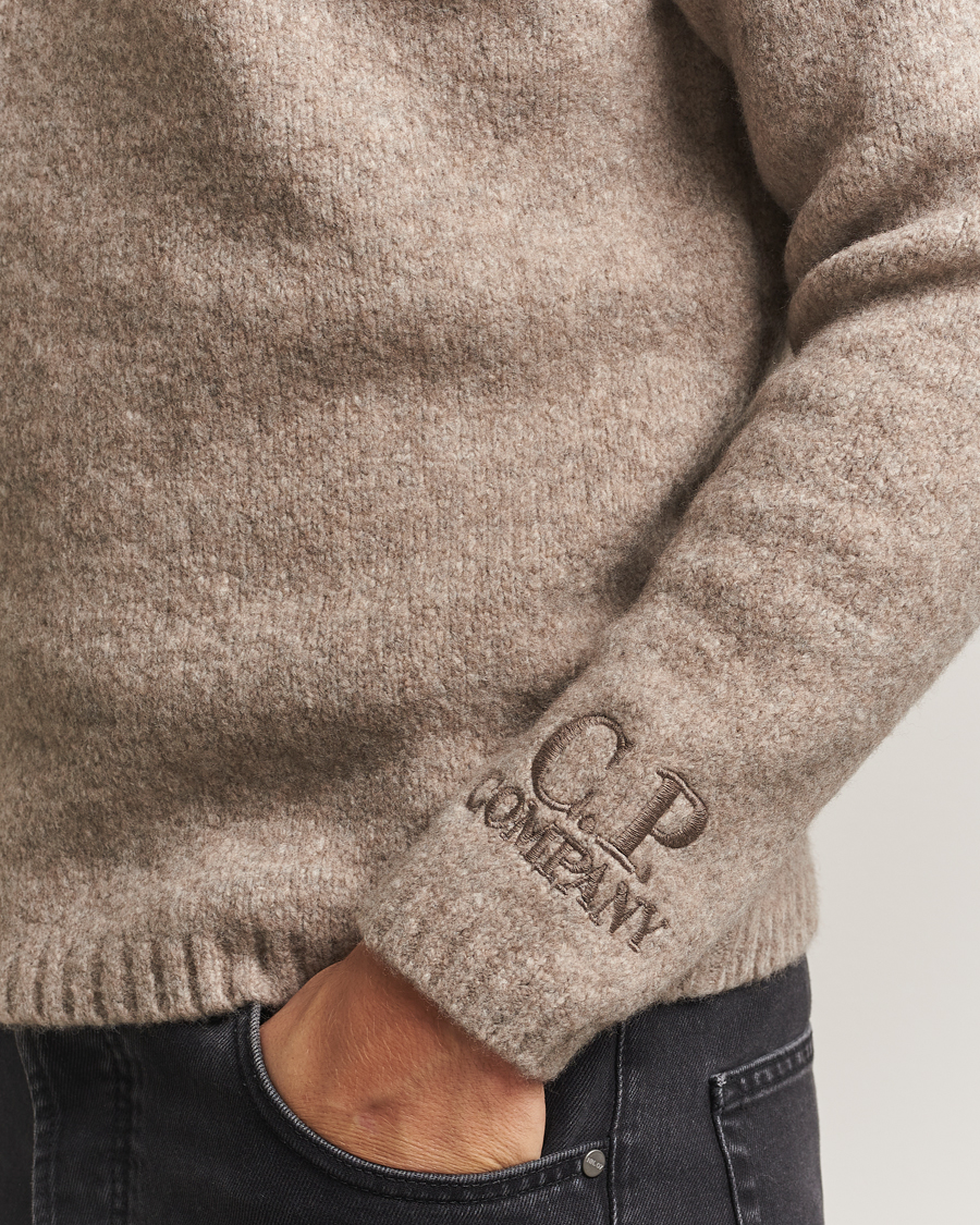 Herre | Gensere | C.P. Company | Merino Extra Fine Knitted Polo Taupe