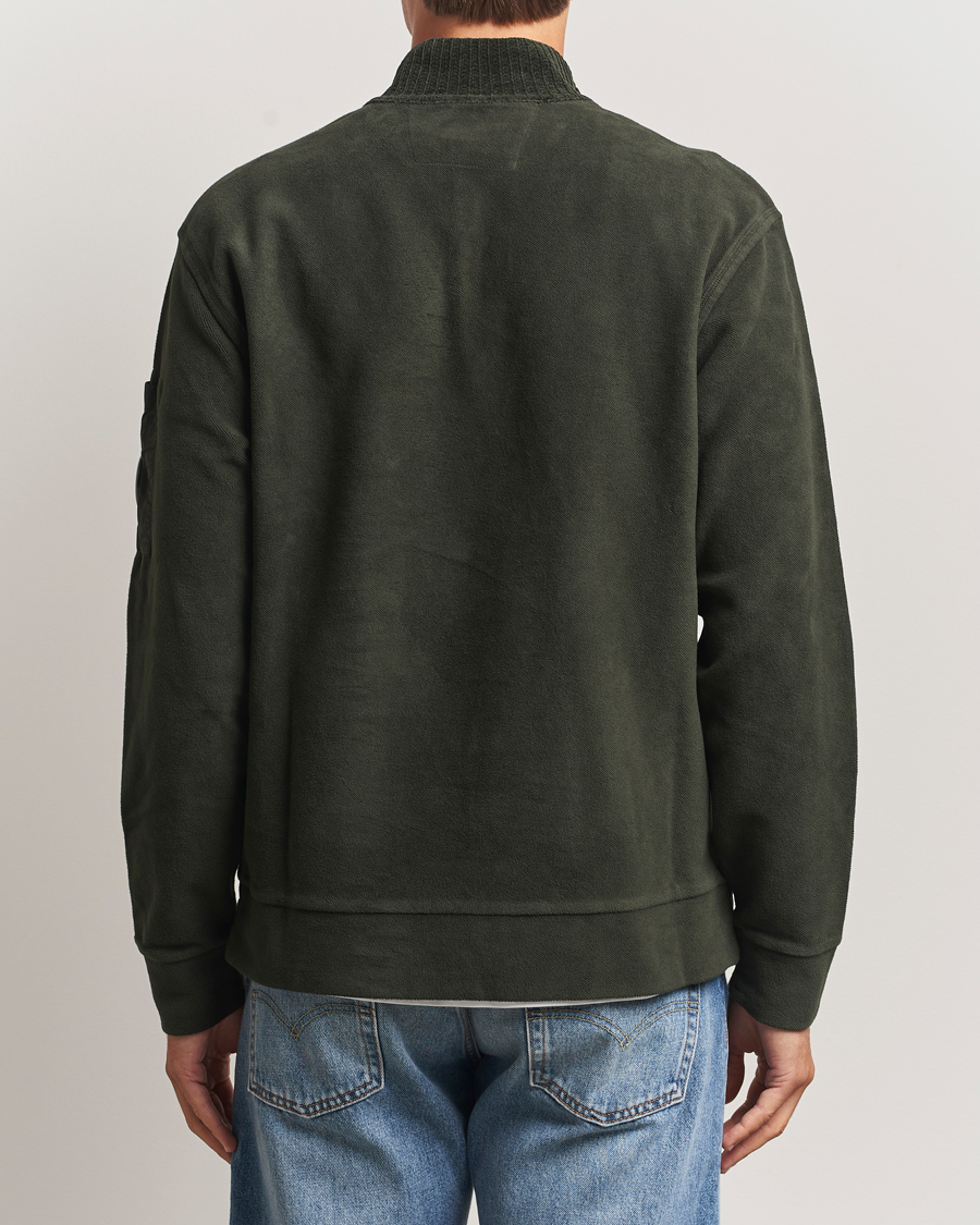 Herre | Gensere | C.P. Company | Brushed Emerized Diagonal Fleece Half Zip Dark Green