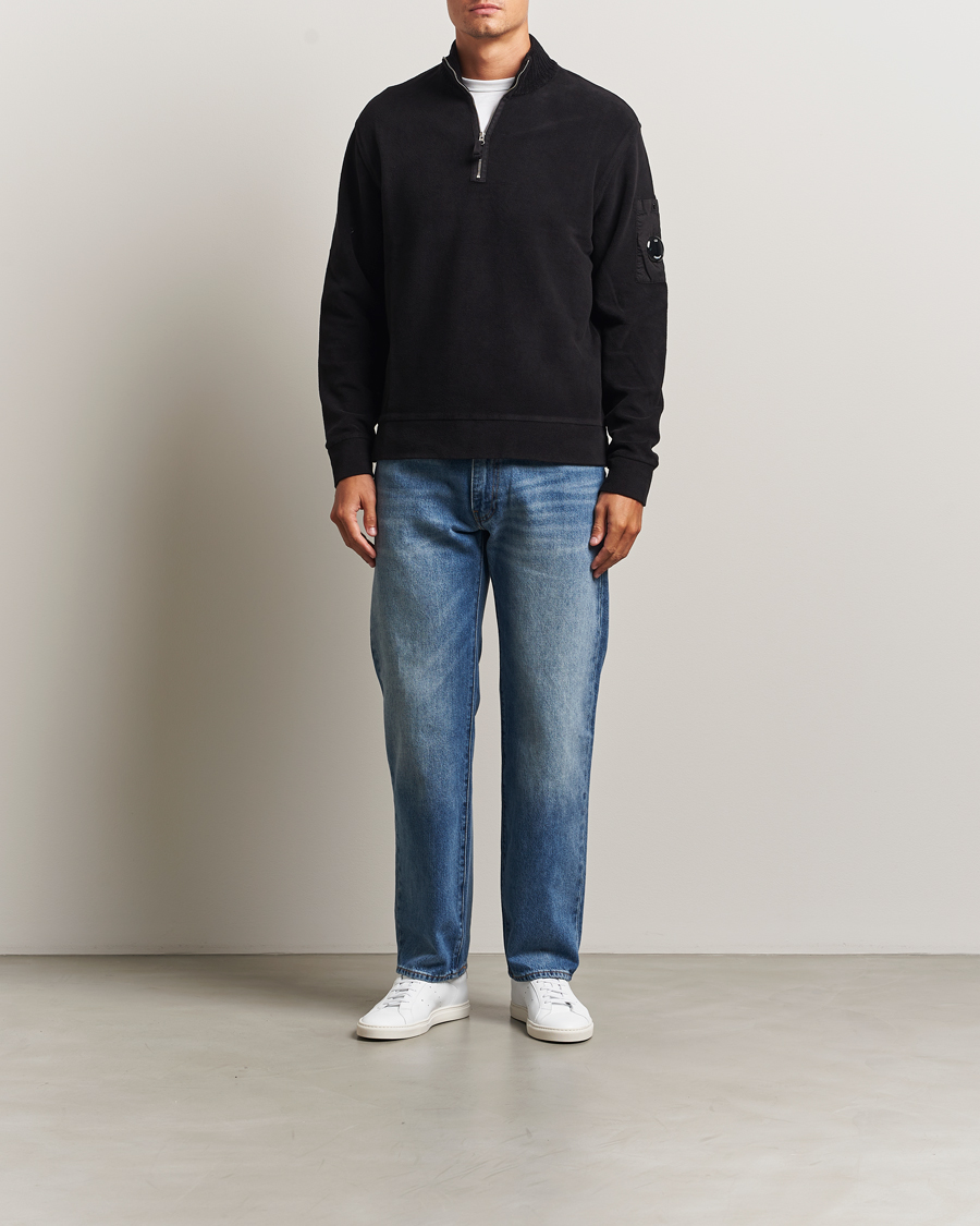 Herre | Gensere | C.P. Company | Brushed Emerized Diagonal Fleece Half Zip Black