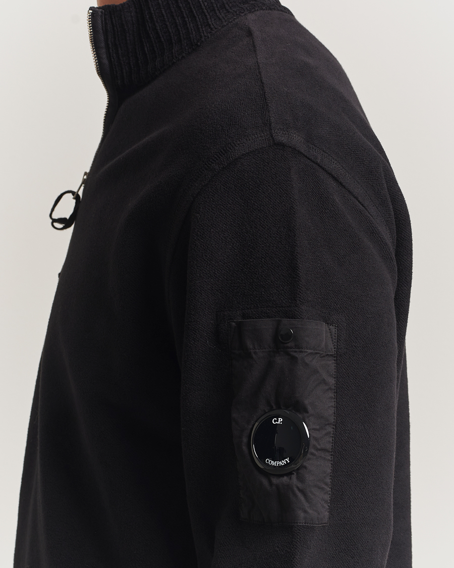 Herre | Gensere | C.P. Company | Brushed Emerized Diagonal Fleece Half Zip Black