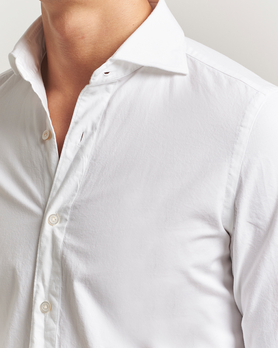 Herre | Skjorter | Finamore Napoli | Gaeta Flannel Sport Shirt White