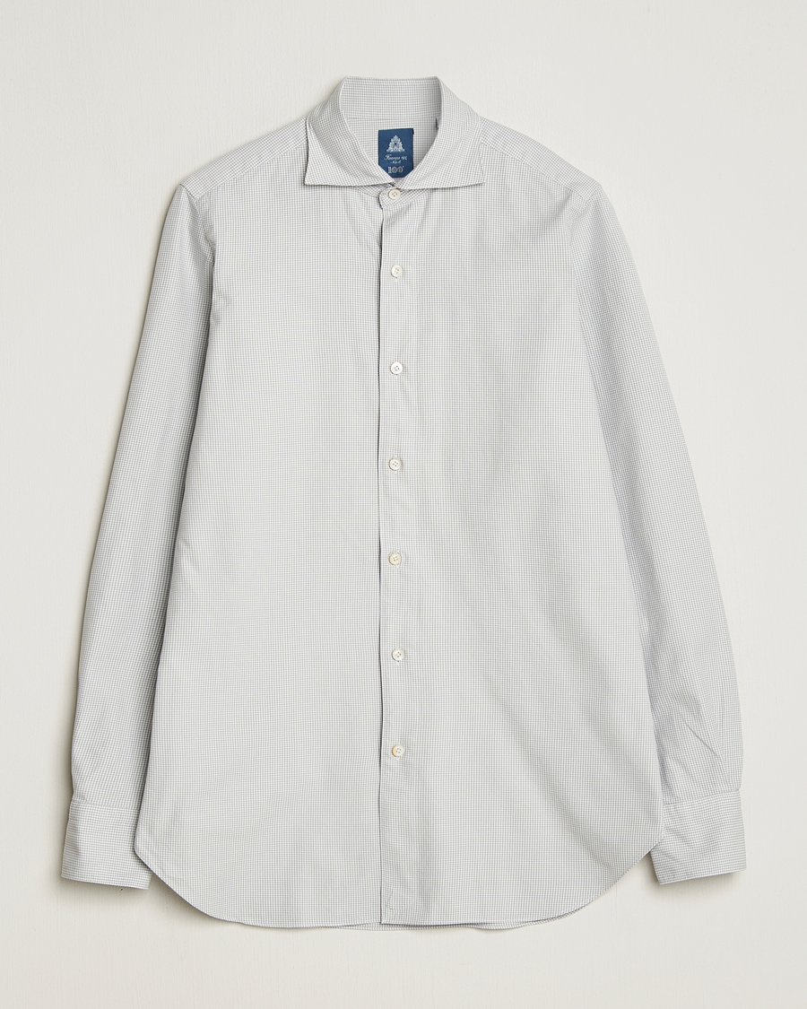 Herre | Skjorter | Finamore Napoli | Gaeta Flannel Sport Shirt Light Grey
