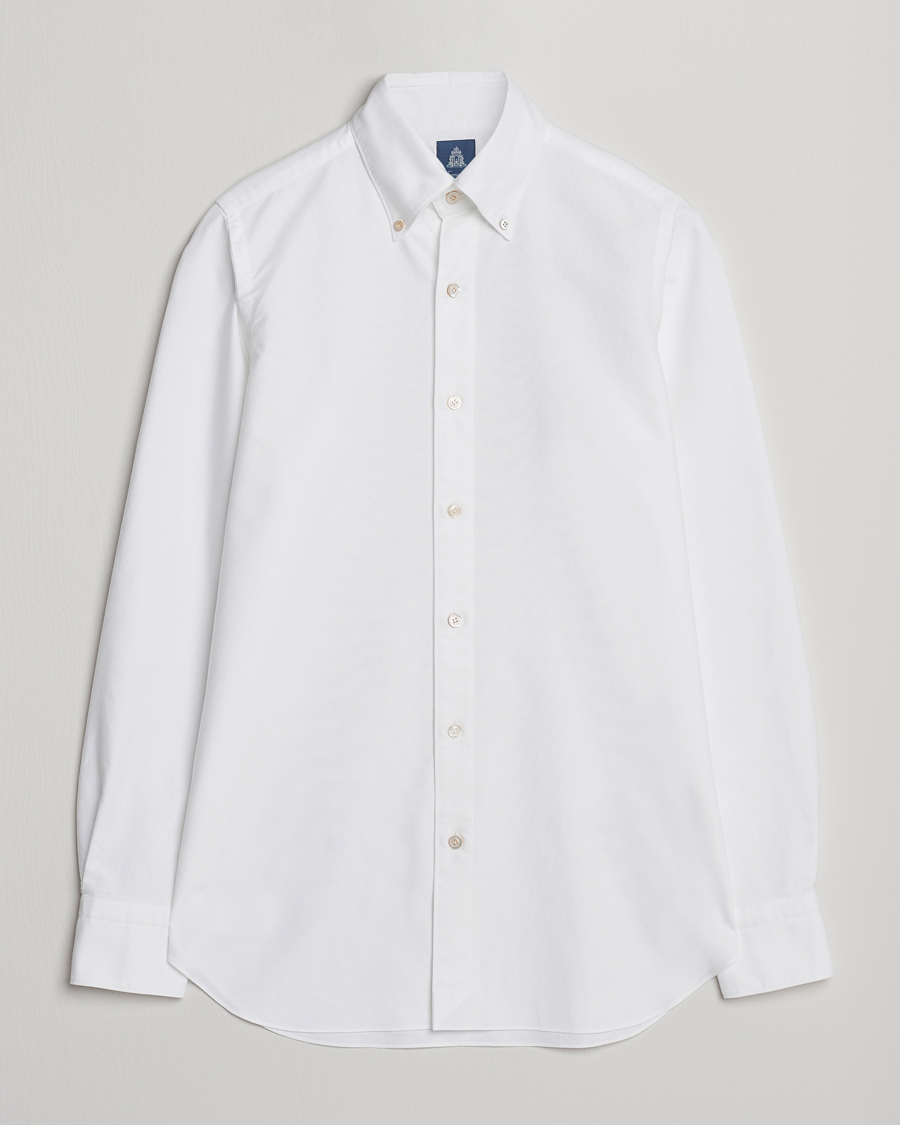 Herre | Skjorter | Finamore Napoli | Gaeta Oxford Button Down Shirt White