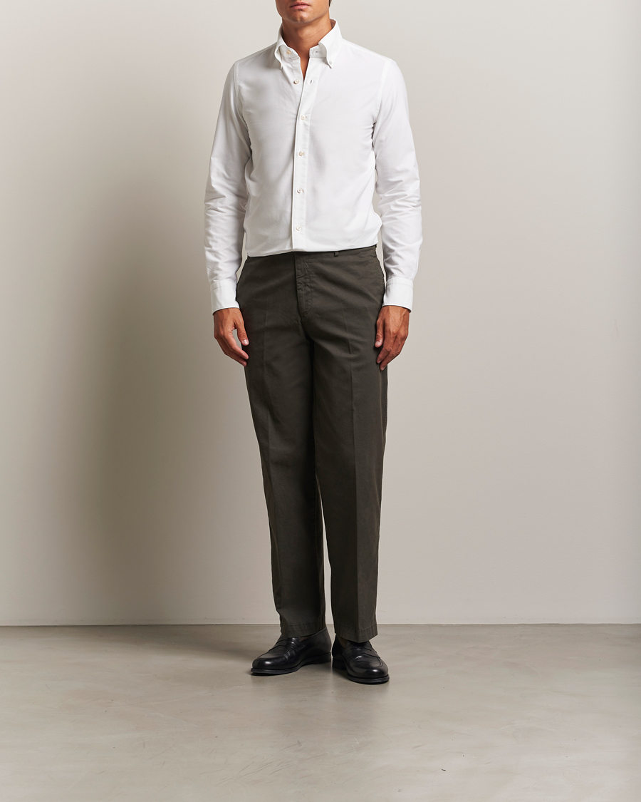 Herre | Skjorter | Finamore Napoli | Gaeta Oxford Button Down Shirt White