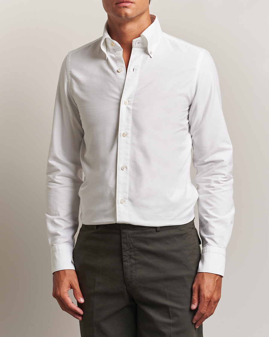 Herre | Skjorter | Finamore Napoli | Gaeta Oxford Button Down Shirt White
