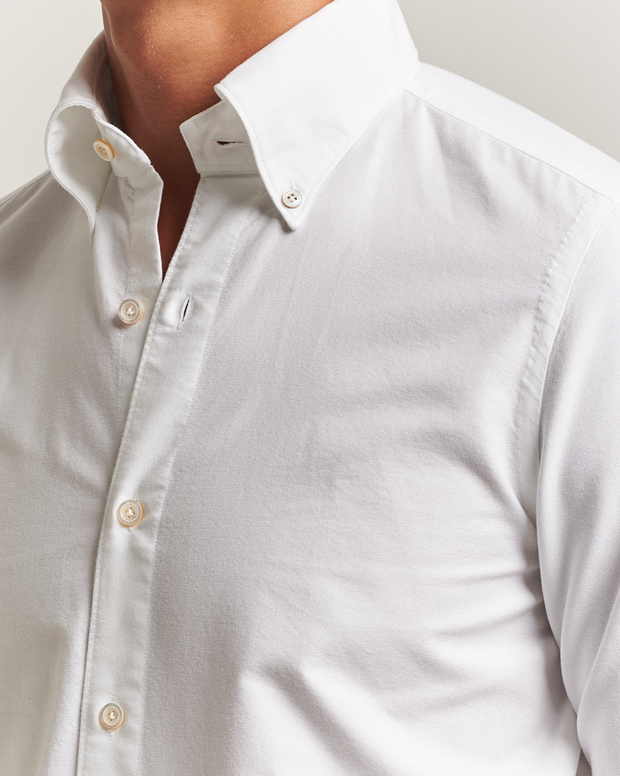 Herre | Skjorter | Finamore Napoli | Gaeta Oxford Button Down Shirt White