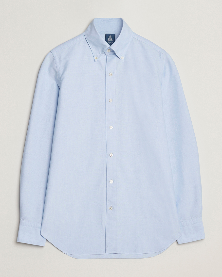Herre | Skjorter | Finamore Napoli | Gaeta Oxford Button Down Shirt Light Blue