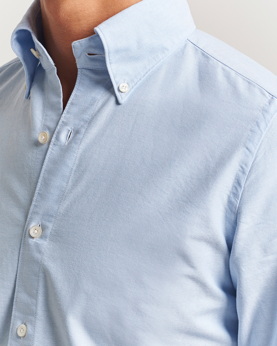 Herre | Skjorter | Finamore Napoli | Gaeta Oxford Button Down Shirt Light Blue