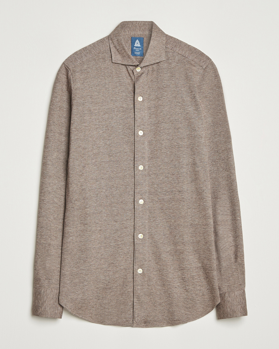 Herre | Skjorter | Finamore Napoli | Cotton/Cashmere Jersey Polo Beige