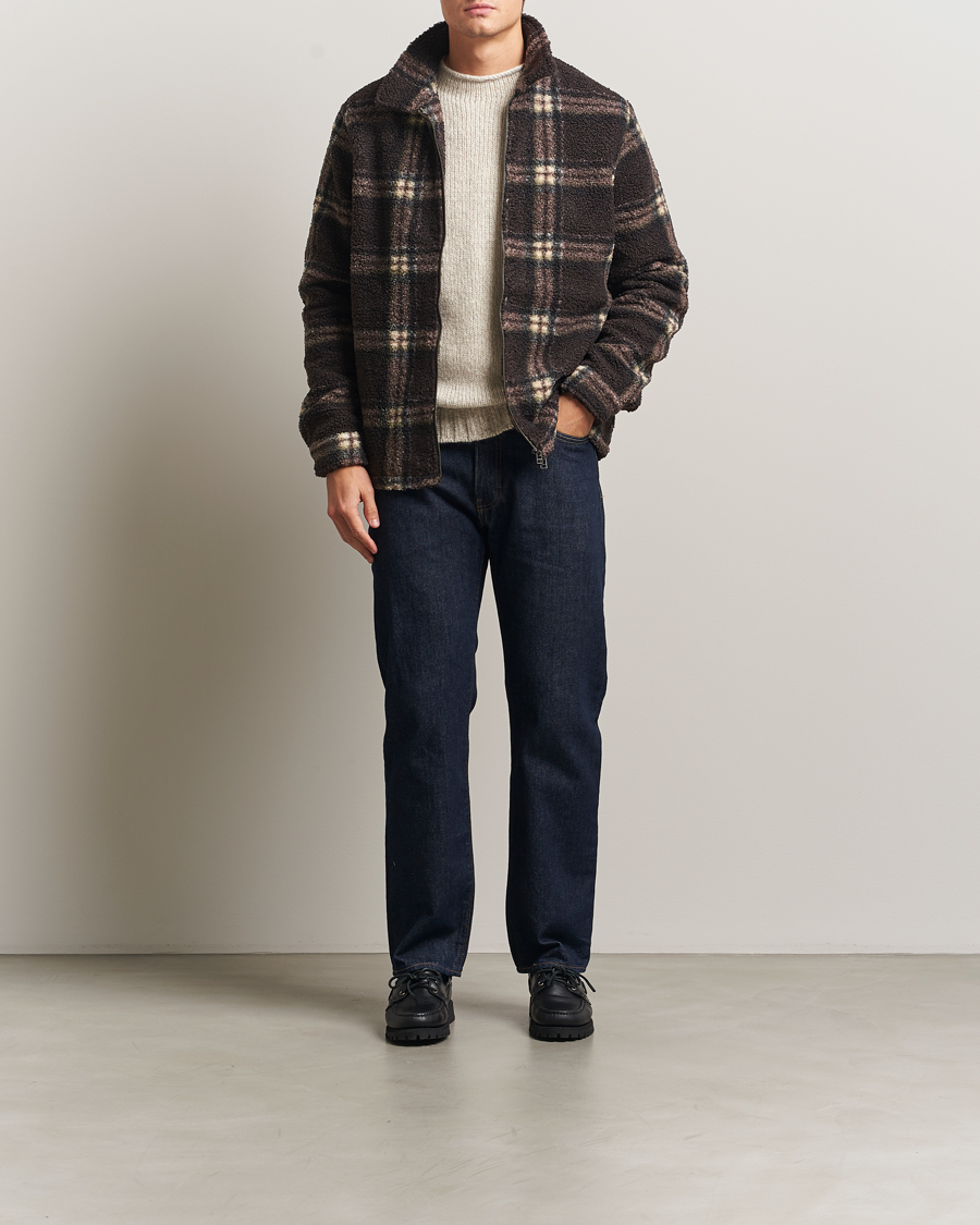 Herre | Gensere | Forét | Cabin Check Zip Fleece Brown