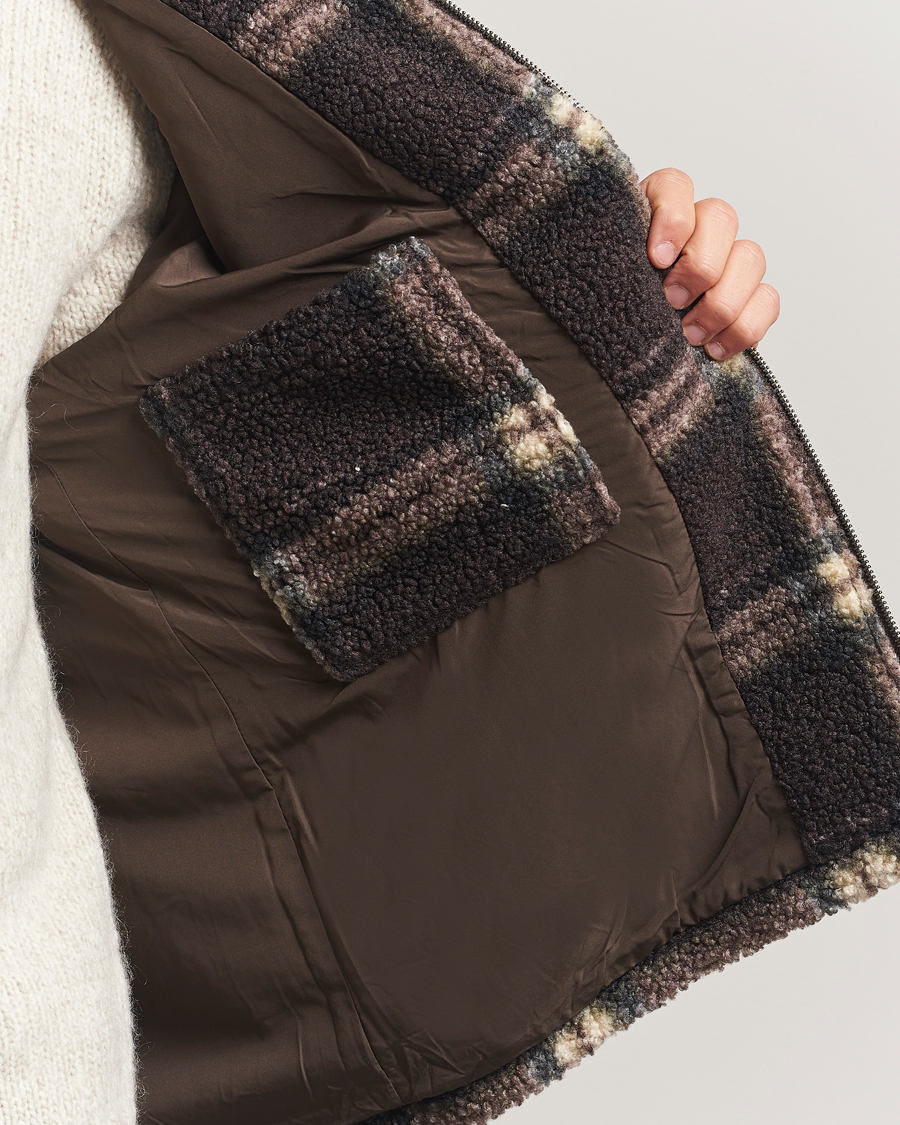 Herre | Gensere | Forét | Cabin Check Zip Fleece Brown