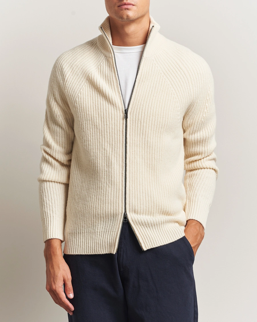 Herre | Gensere | Forét | Delta Wool Zip Knit Cloud