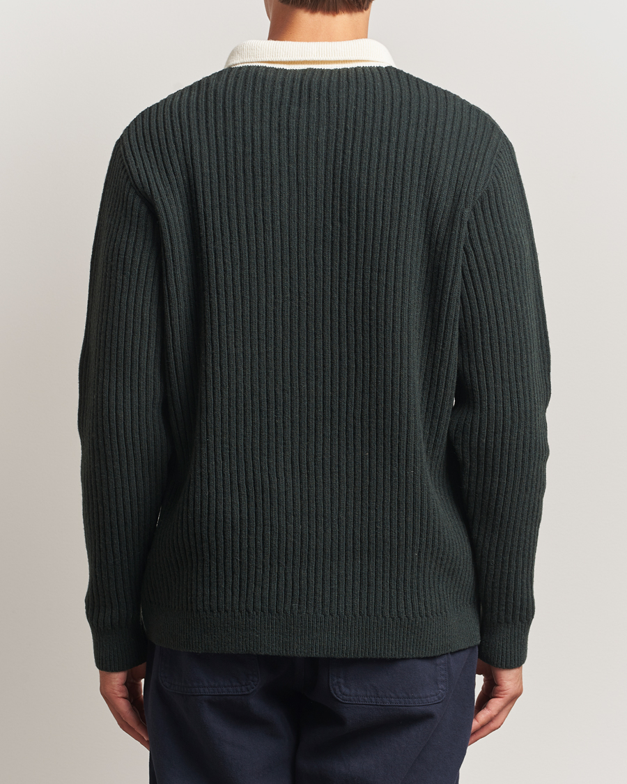 Herre | Gensere | Forét | Sow Rib Polo Knit Dark Green
