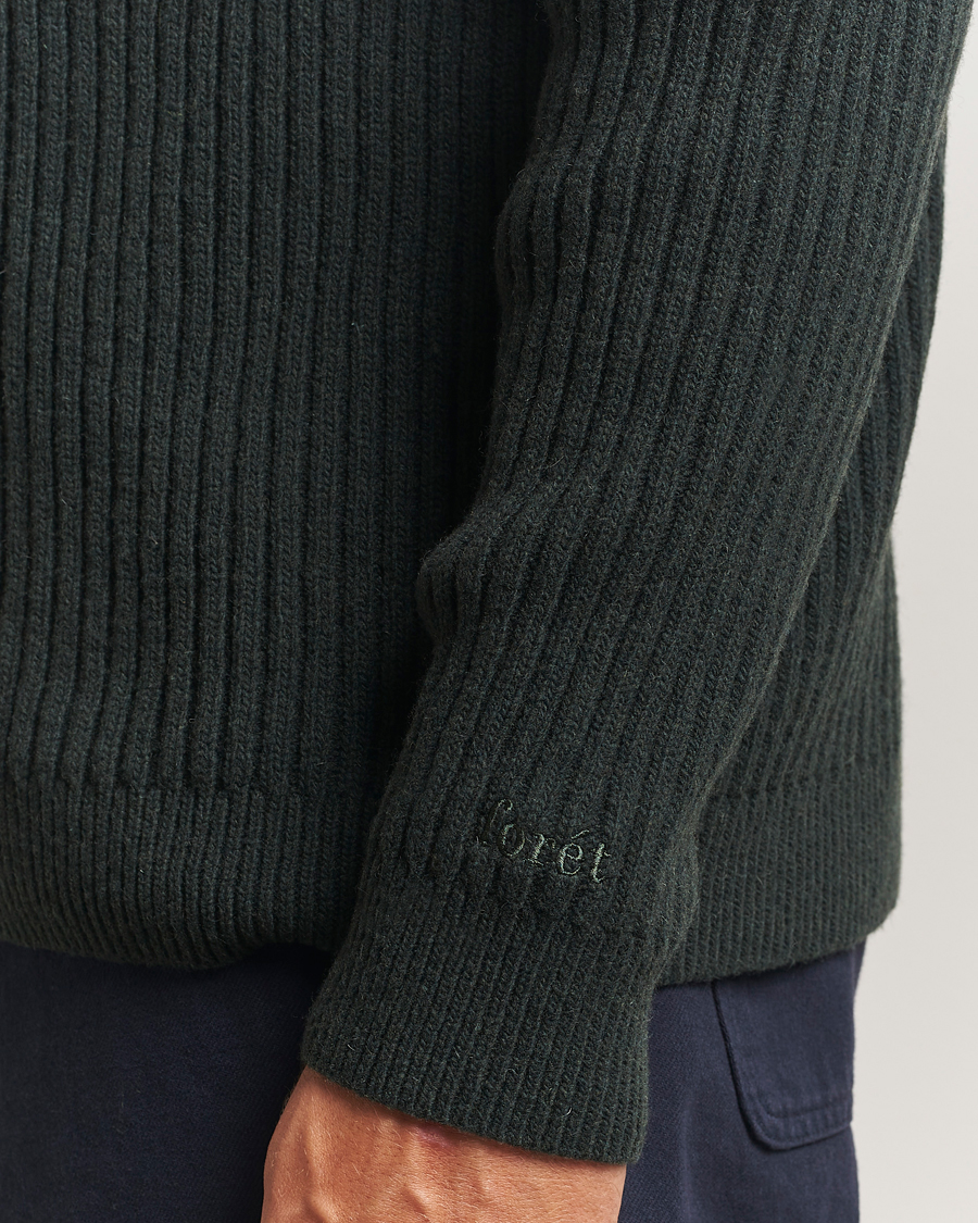 Herre | Gensere | Forét | Sow Rib Polo Knit Dark Green