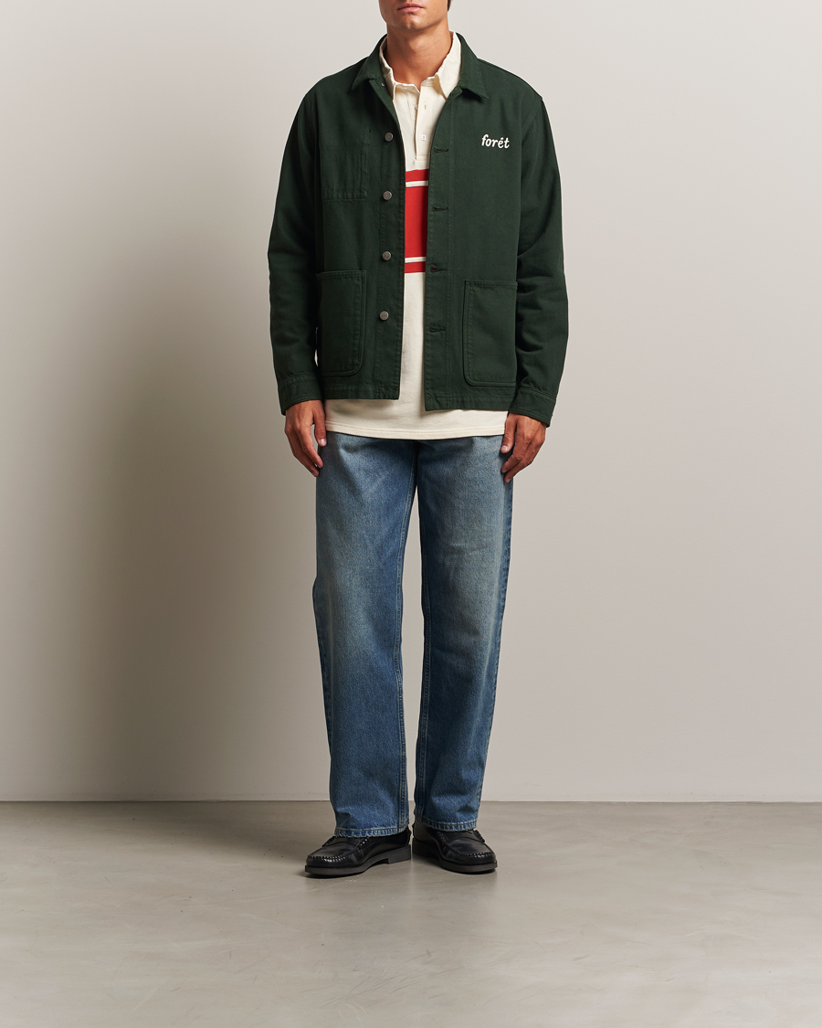 Herre | Skjorter | Forét | Wood Twill Overshirt Dark Green