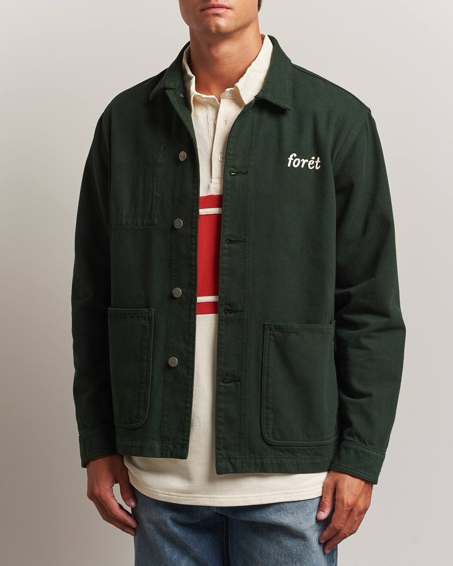 Herre | Skjorter | Forét | Wood Twill Overshirt Dark Green