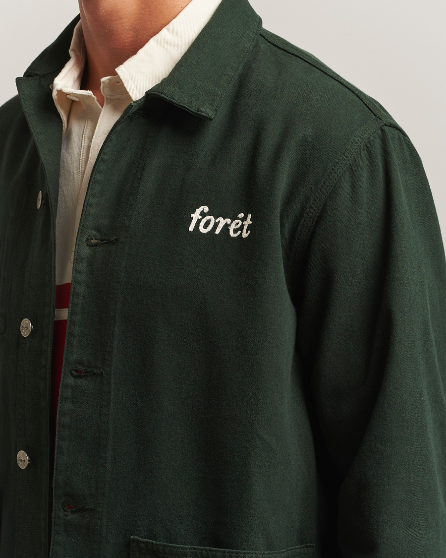 Herre | Skjorter | Forét | Wood Twill Overshirt Dark Green
