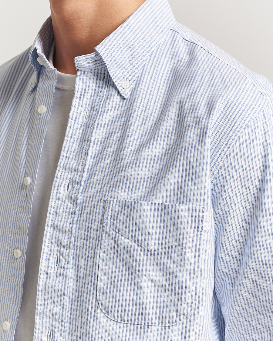 Herre | Skjorter | Gitman Vintage | Oxford Button Down Shirt Light Blue Stripe