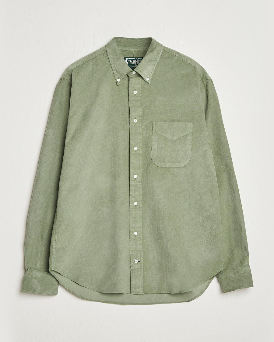 Herre | Skjorter | Gitman Vintage | Corduroy Button Down Shirt Sage