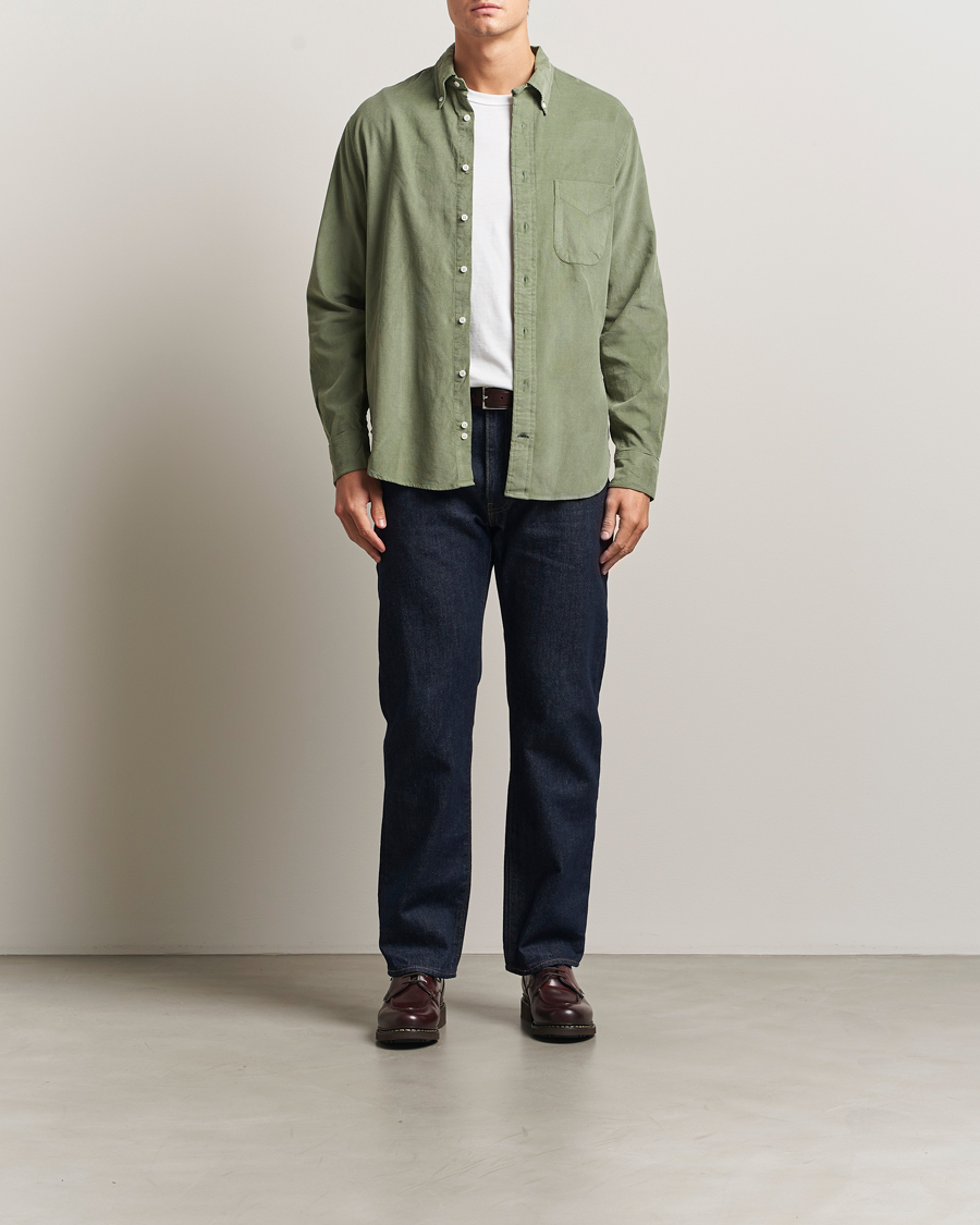 Herre | Skjorter | Gitman Vintage | Corduroy Button Down Shirt Sage