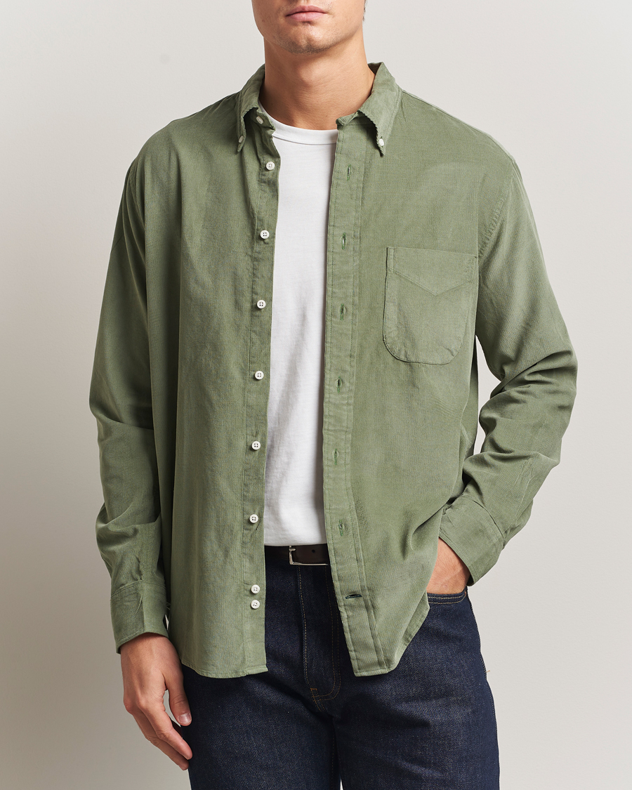 Herre | Skjorter | Gitman Vintage | Corduroy Button Down Shirt Sage