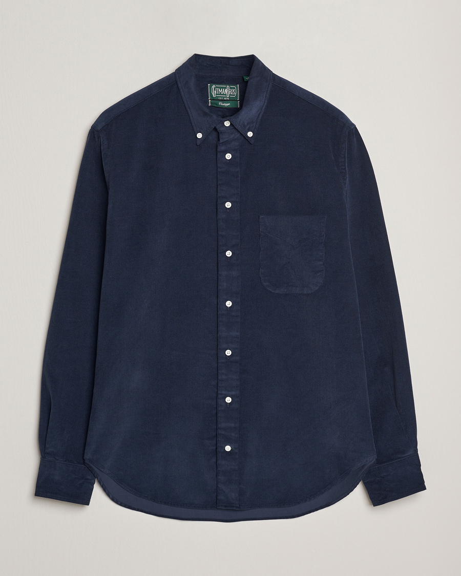 Herre | Skjorter | Gitman Vintage | Corduroy Button Down Shirt Navy