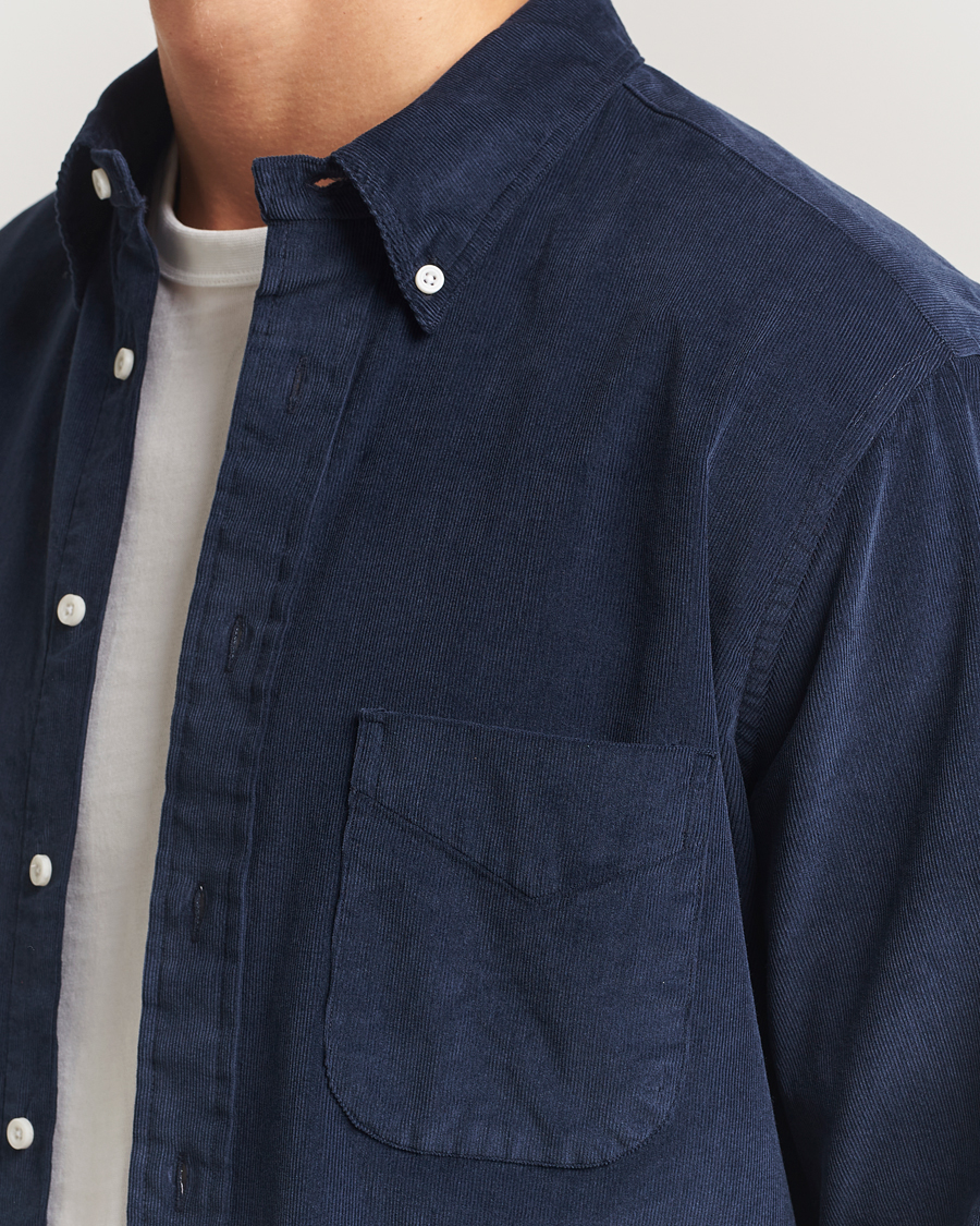 Herre | Skjorter | Gitman Vintage | Corduroy Button Down Shirt Navy