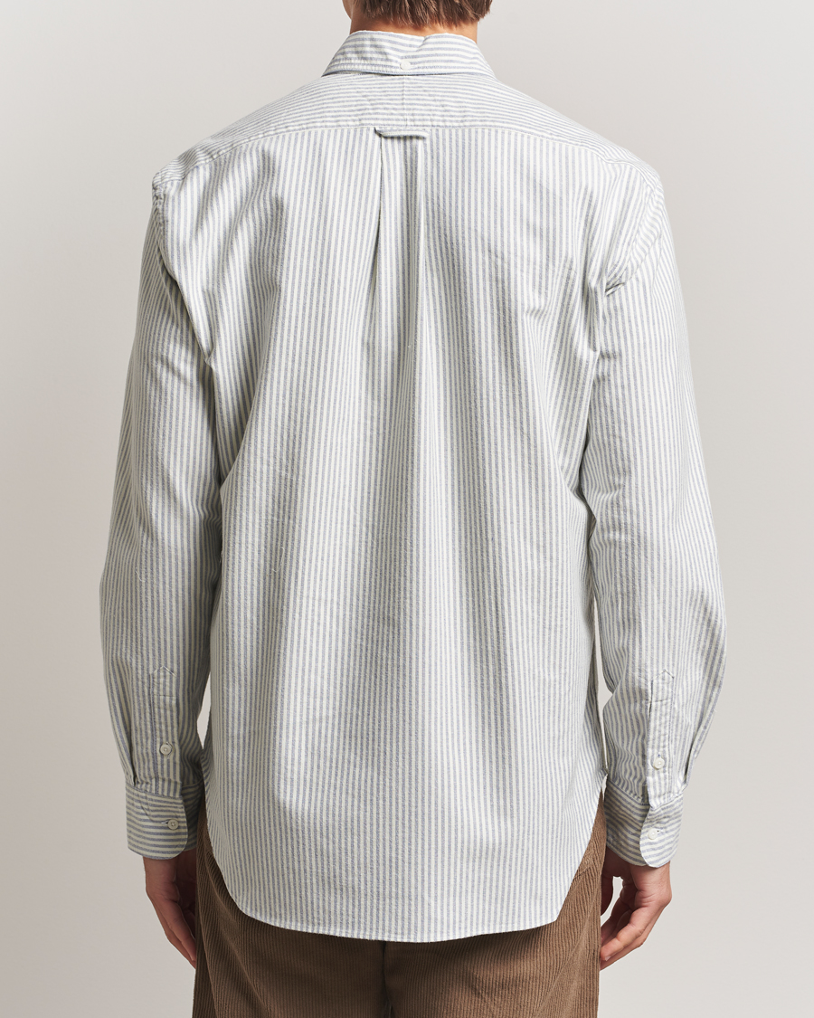 Herre | Skjorter | Gitman Vintage | Brushed Oxford Button Down Shirt Blue Stripe