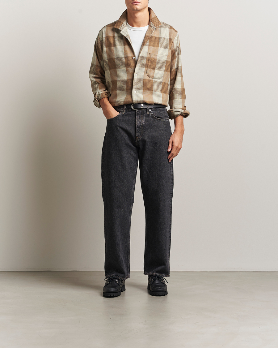 Herre | Skjorter | Gitman Vintage | Brushed Waffle Camp Shirt Brown Check