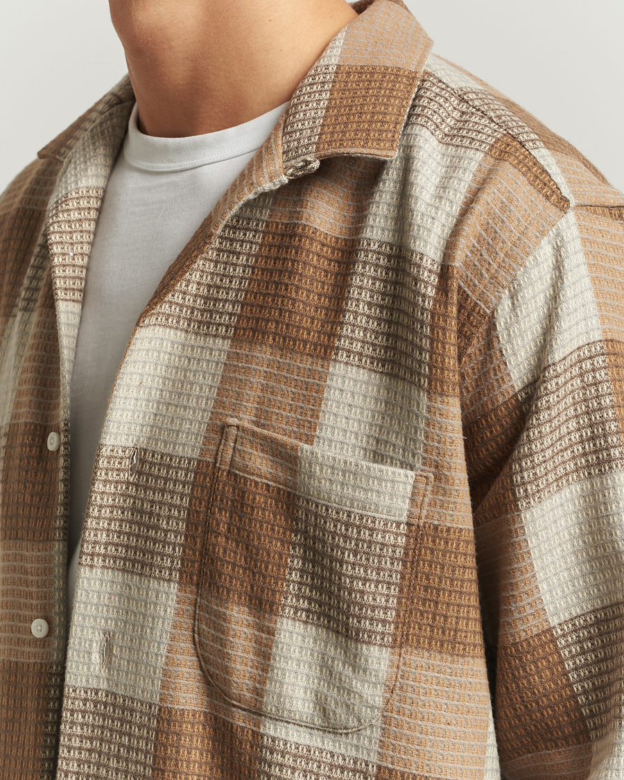 Herre | Skjorter | Gitman Vintage | Brushed Waffle Camp Shirt Brown Check