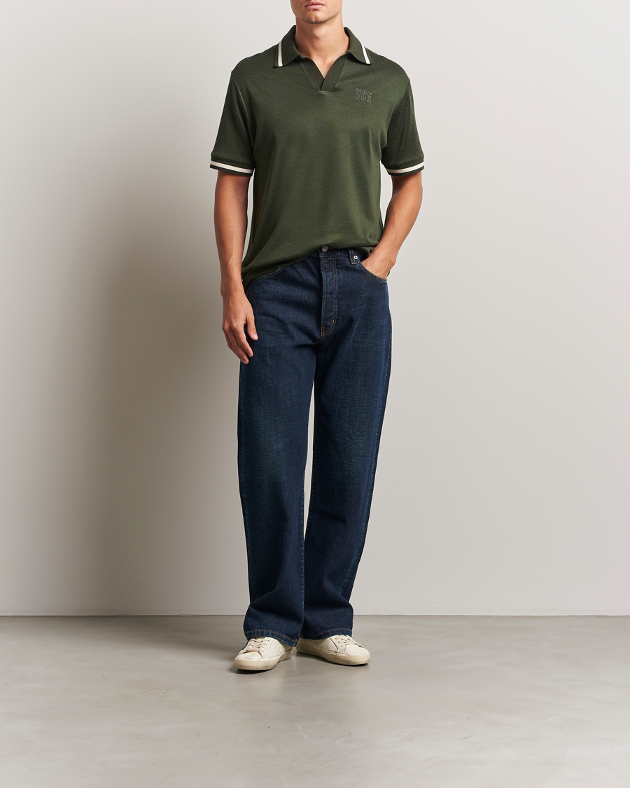 Herre | Pikéer | Golden Goose | Micro Piquet Knit Polo Grape Leaf