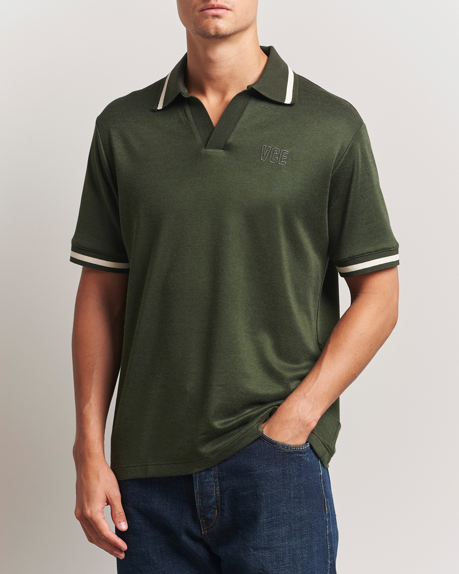 Herre | Pikéer | Golden Goose | Micro Piquet Knit Polo Grape Leaf