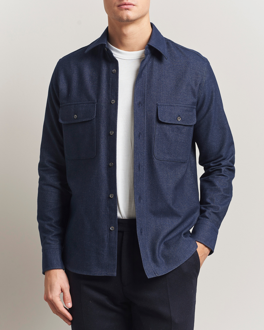 Herre | Skjorter | Grigio | Heavy Twill Overshirt Navy