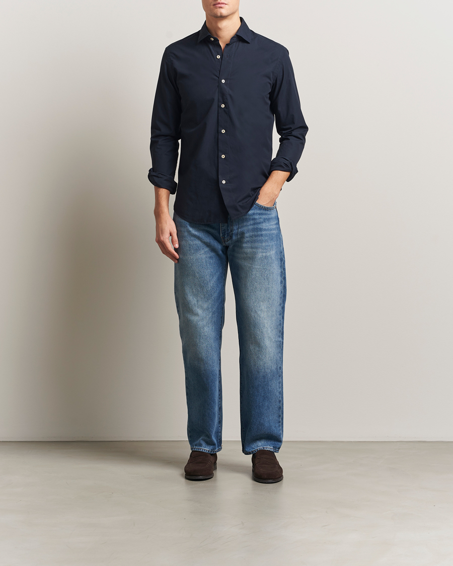 Herre | Skjorter | Grigio | Cotton Twill Shirt Navy