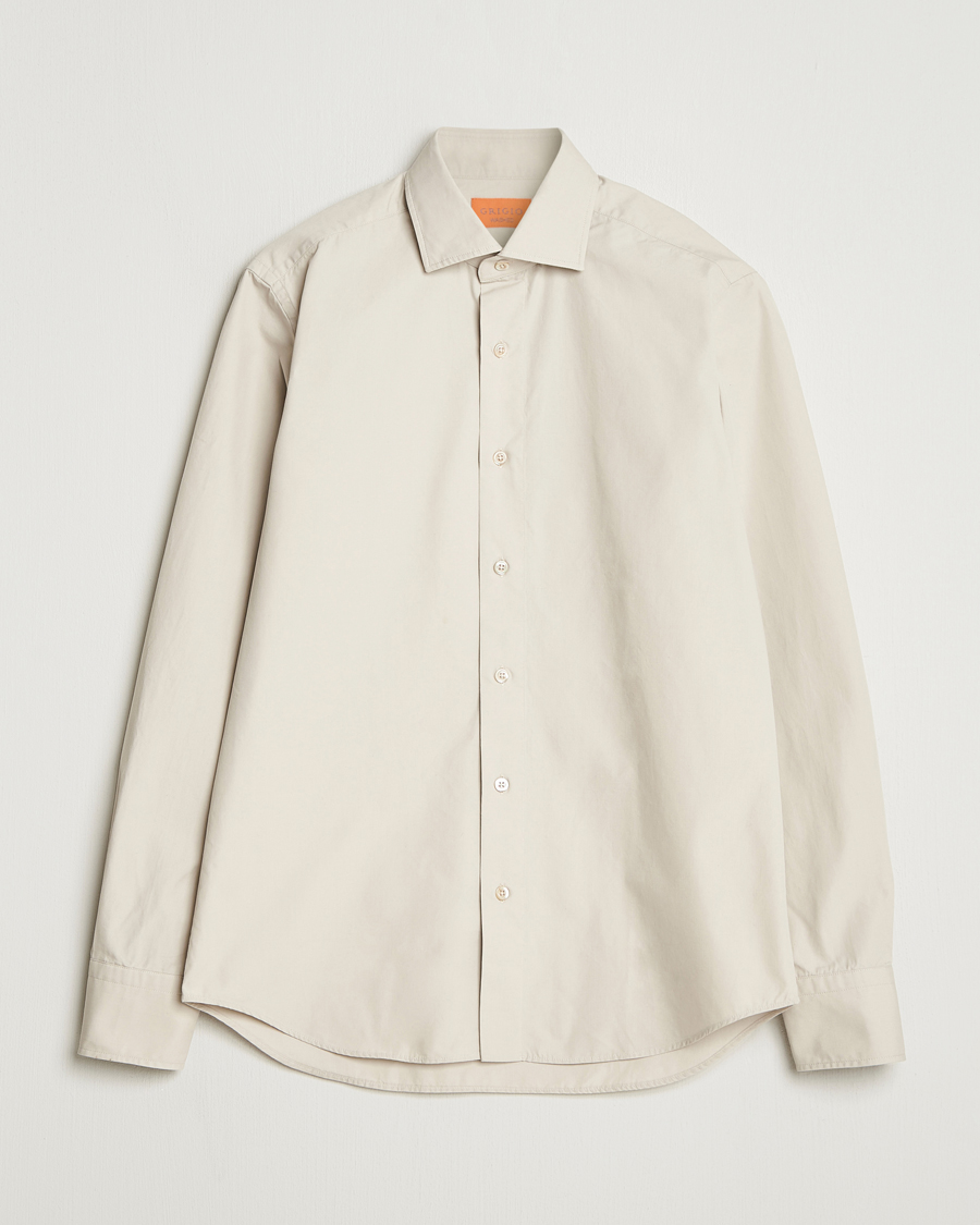 Herre | Skjorter | Grigio | Cotton Twill Shirt Beige