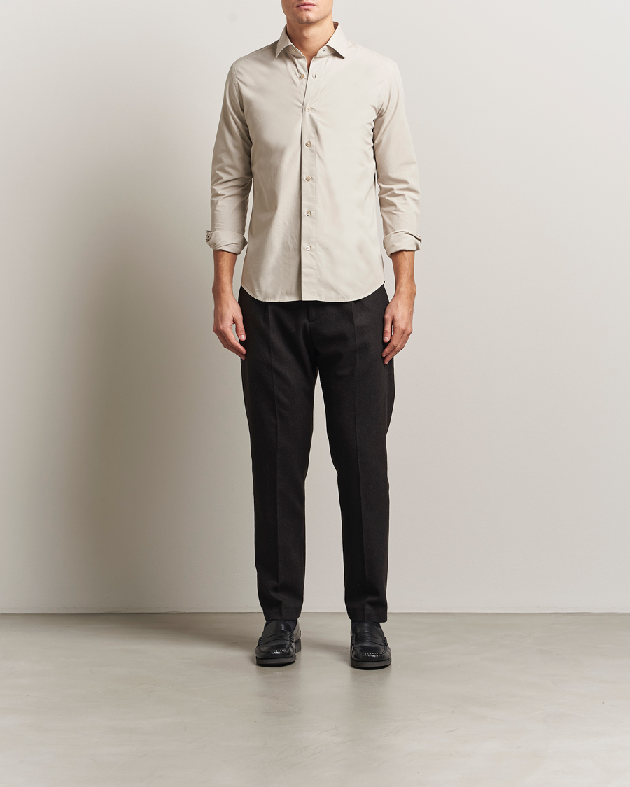 Herre | Skjorter | Grigio | Cotton Twill Shirt Beige