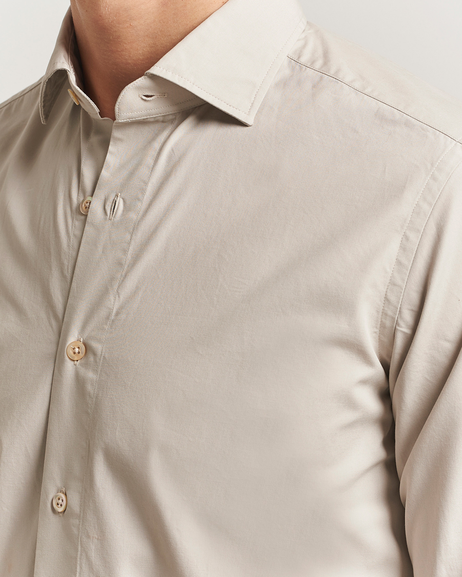 Herre | Skjorter | Grigio | Cotton Twill Shirt Beige